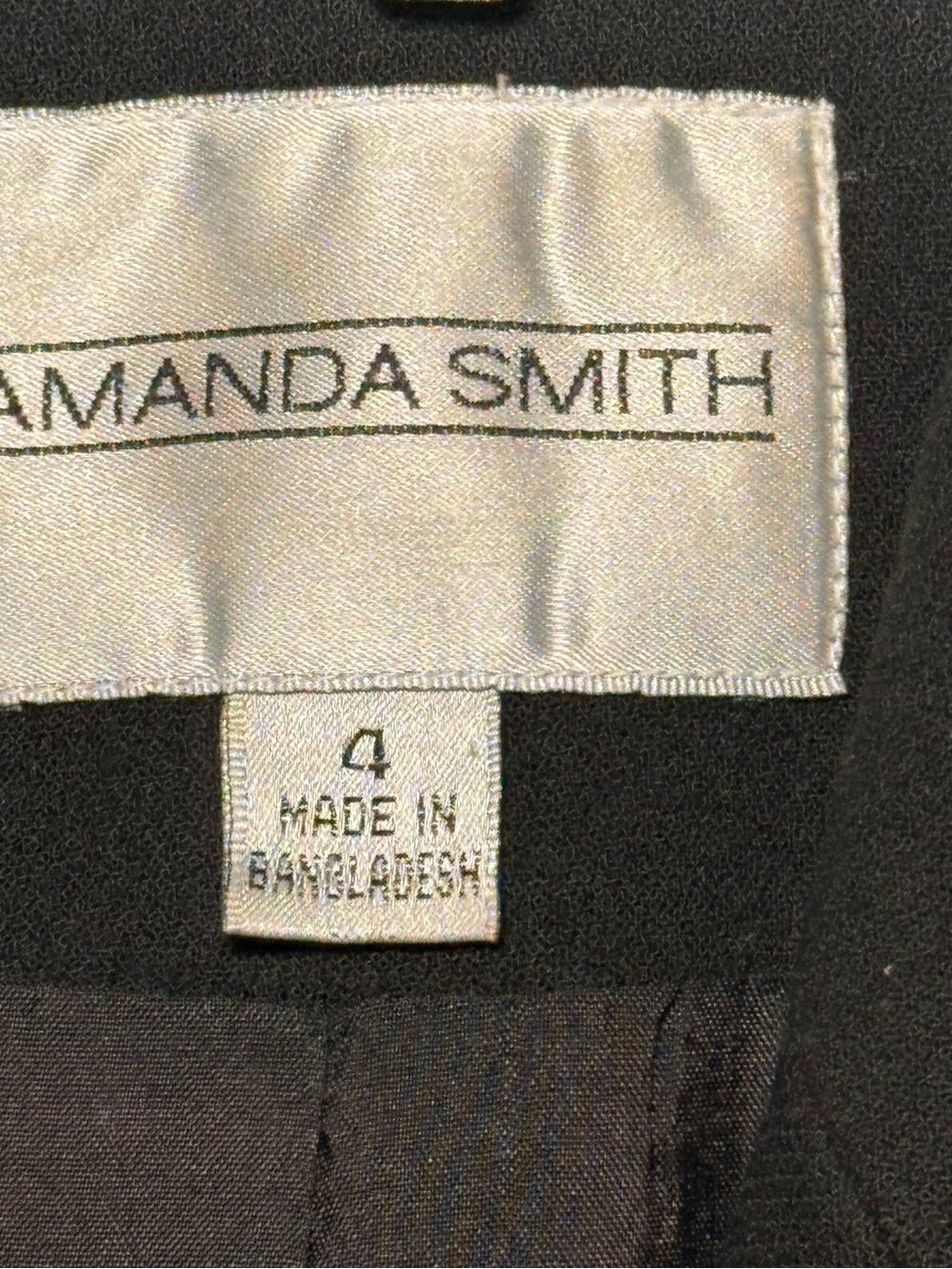 VTG Amanda Smith Black Double Breasted Blazer Women Size 4 Rayon/polyester Lined - Picture 6 of 9